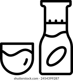 Sojasauce-Symbol. Sojasauce-Flaschensymbol