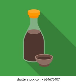 Soy sauce icon in flat style isolated on white background. Sushi symbol stock vector illustration.