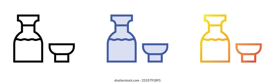 soy sauce icon. Linear, Blue Fill and Gradient Style Design Isolated On White Background