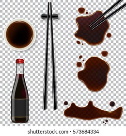 Soy sauce isolated on transparent background