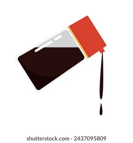 Salsa de soja aislada vector. Icono de salsa de soja. Condimento asiático. Salsa de soja sobre fondo blanco.