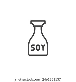 Icono de la línea Salsa de soja. signo de estilo lineal para concepto móvil y Diseño web. Botella de salsa de soja contorno icono de Vector. Símbolo, ilustración del logotipo. Vector gráfico