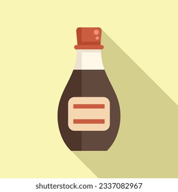 Soy sauce menu icon flat vector. Food fish. Asian cooking