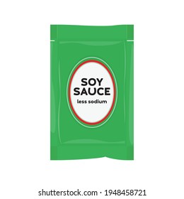 Soy Sauce Packet, Soy Sauce Seasoning, Asian Food Season, Green Soy Sauce, Low Sodium Soy Sauce, Vector Illustration Background	