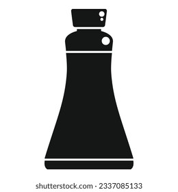 Icono de botella de plástico con salsa de soja simple vector. La comida japonesa. Menú de cocina