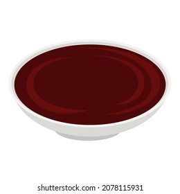 soy sauce saucer cartoon vector isolated object