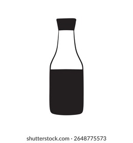 Soy sauce silhouette vector flat illustration on white background.