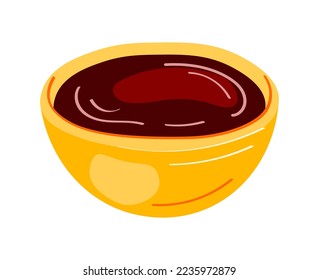 Soy sauce. Traditional asian salty sauce for sushi in cartoon style.Vector illustration isolated on white background.