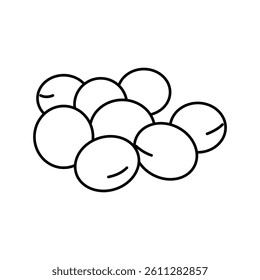 soy seed grain dry line icon vector. soy seed grain dry sign. isolated contour symbol black illustration
