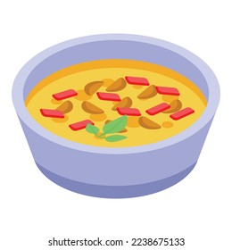 Soy soup icon isometric vector. Nutrition organic. Health diet