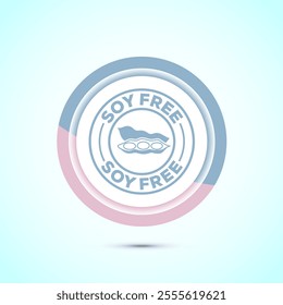 Soy or soya free icon design illustration. Soy allergen free product food sign, Pastel Color Button Design