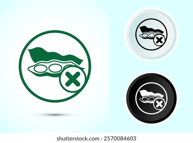 Soy or soya free icon design illustration. Soy allergen free product food sign