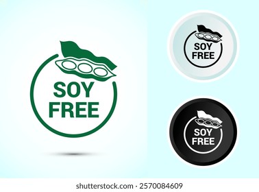 Soy or soya free icon design illustration. Soy allergen free product food sign