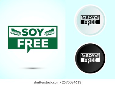 Soy or soya free icon design illustration. Soy allergen free product food sign