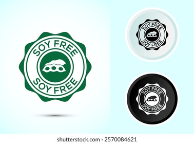 Soy or soya free icon design illustration. Soy allergen free product food sign