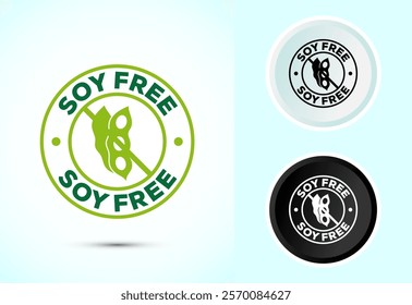 Soy or soya free icon design illustration. Soy allergen free product food sign