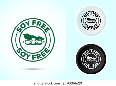 Soy or soya free icon design illustration. Soy allergen free product food sign