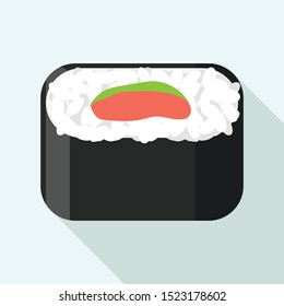 Soy sushi roll icon. Flat illustration of soy sushi roll vector icon for web design