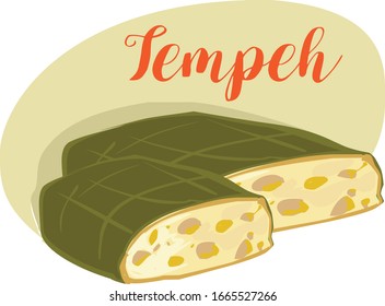 Soy tempeh flat icon. Vector illustration.