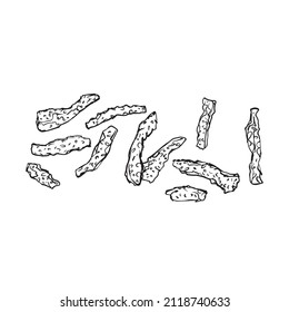 Soy texturate. Artificial meat sketch