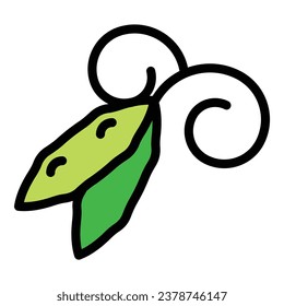 Soy vegetable icon outline vector. Food soya. Soybean plant color flat