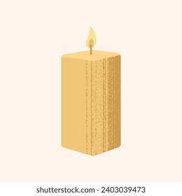 Soy wax candles flat element. Home decorative natural candles. Hand draw vector illustration isolated.  