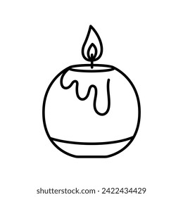 Soy wax candles flat element. Home decorative natural candles. Hand draw vector illustration isolated.  