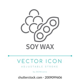 Soy Wax Vector Line Icon. Candle Wax Outline Symbol.