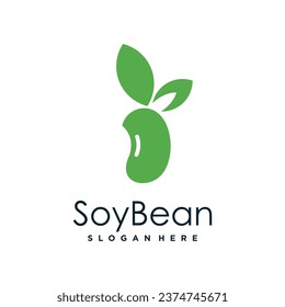 Soya bean design element vector icon with creative modern concept