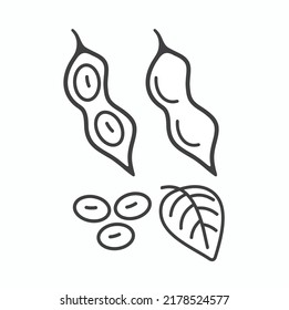 Soya Bean Icon, Agricultural Product, Vector Art.