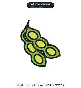 Soya beans icon symbol template for graphic and web design collection logo vector illustration