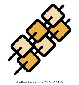 Soya food bbq icon outline vector. Soy tofu. Sauce plant color flat