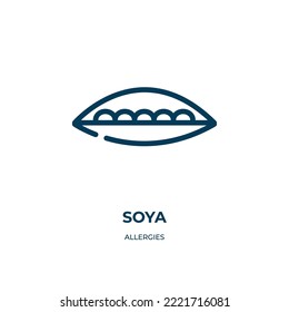 Soya Icon. Linear Vector Illustration From Allergies Collection. Outline Soya Icon Vector. Thin Line Symbol For Use On Web And Mobile Apps, Logo, Print Media.