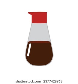 Soya sauce semi flat design. Vector modern illustration.
