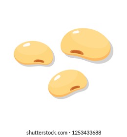 Soybean cartoon vector. Soybean on white background. free space for text.