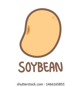 Soybean cartoon vector. Soybean on white background. free space for text.