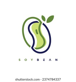 Soybean design element vector icon with creative simple concept