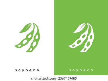 soybean farming logo. agriculture, food, health, drink symbol vector design