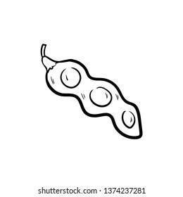 Soybean food line doodle vector