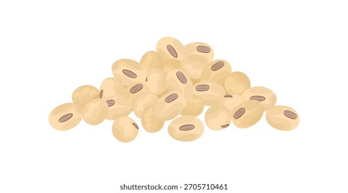 Pila de soja aislada sobre fondo blanco. Ilustración plana de dibujos animados de Vector. Icono de leguminosa.