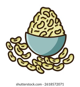 soybean icon in colored style