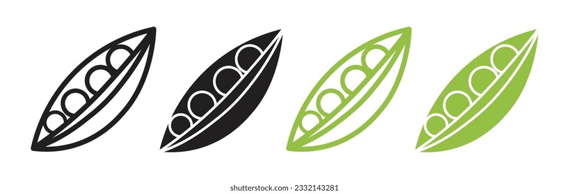 soybean icon set. black green soy bean vector for mobile app, and website UI design.