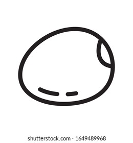 Soybean icon. Thin line art logo of seed, bean and soy products. Black simple illustration. Contour isolated vector image on white background