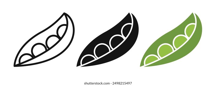 soybean iconicon vector collection in outlined and solid style