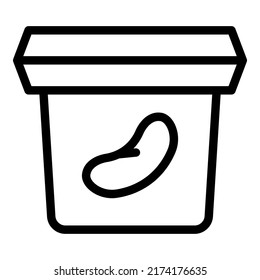 Soybean jar icon outline vector. Soy food. Soya milk