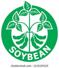 soybean label (symbol) vector illustration