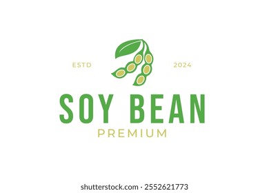 Soybean logo design concept vector template illustration