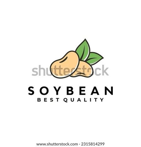 Soybean logo design. Vector illustration Soybean and leaf. Modern logo design vector icon template