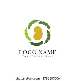 Soybean Logo Icon. Soy Bean. Vector Illustration