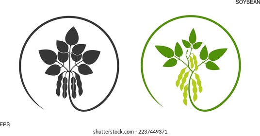 Logo de soja. Soja aislada sobre fondo blanco